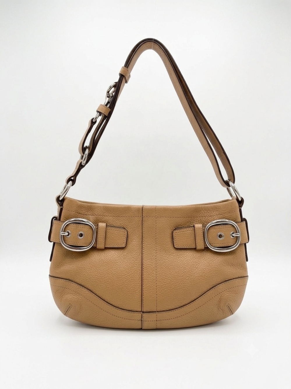 Coach Soho Tan Pebbled Leather Pleated Shoulder Bag | Style F17125